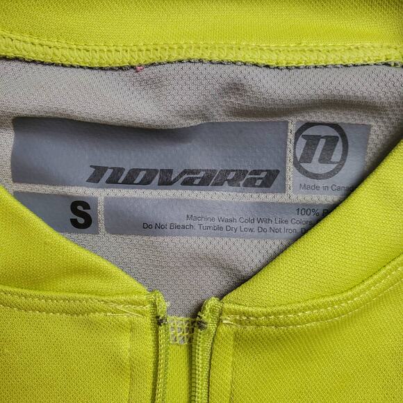 Novara Cycling Top Two Tone Green Half Zip Active Bike Jersey Back Pocket S - Picture 4 of 9